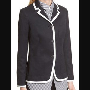 Rag & Bone Women's Redgrave Navy Wool Blend Blazer with White Trim